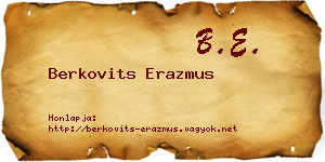 Berkovits Erazmus névjegykártya